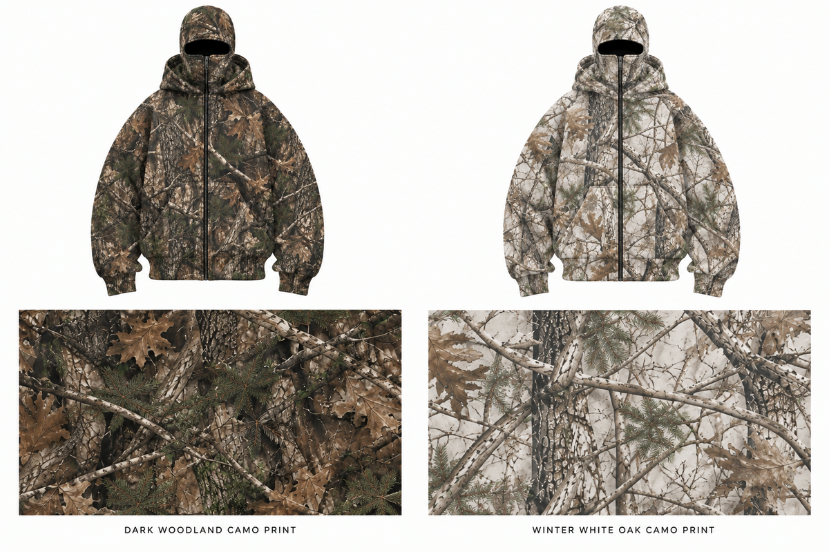 Camo mask cotton zip up