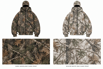 Camo mask cotton zip up