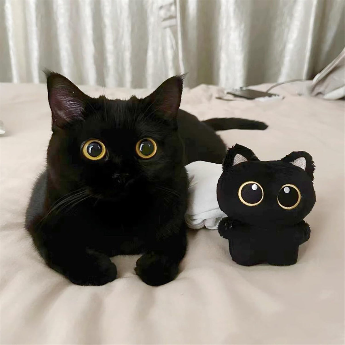 Black Cat Plush Keychain Bag Charms – Cute Kawaii Accessories for Handbags, Backpacks & Purses