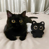 Black Cat Plush Keychain Bag Charms – Cute Kawaii Accessories for Handbags, Backpacks & Purses