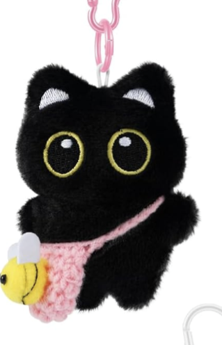 Miniloot 15 Cm Black Cat Plush Charm